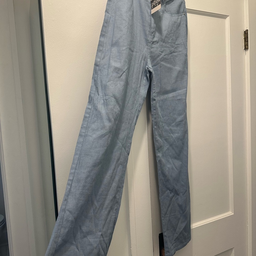 Signature Soft Blue Casual Pants